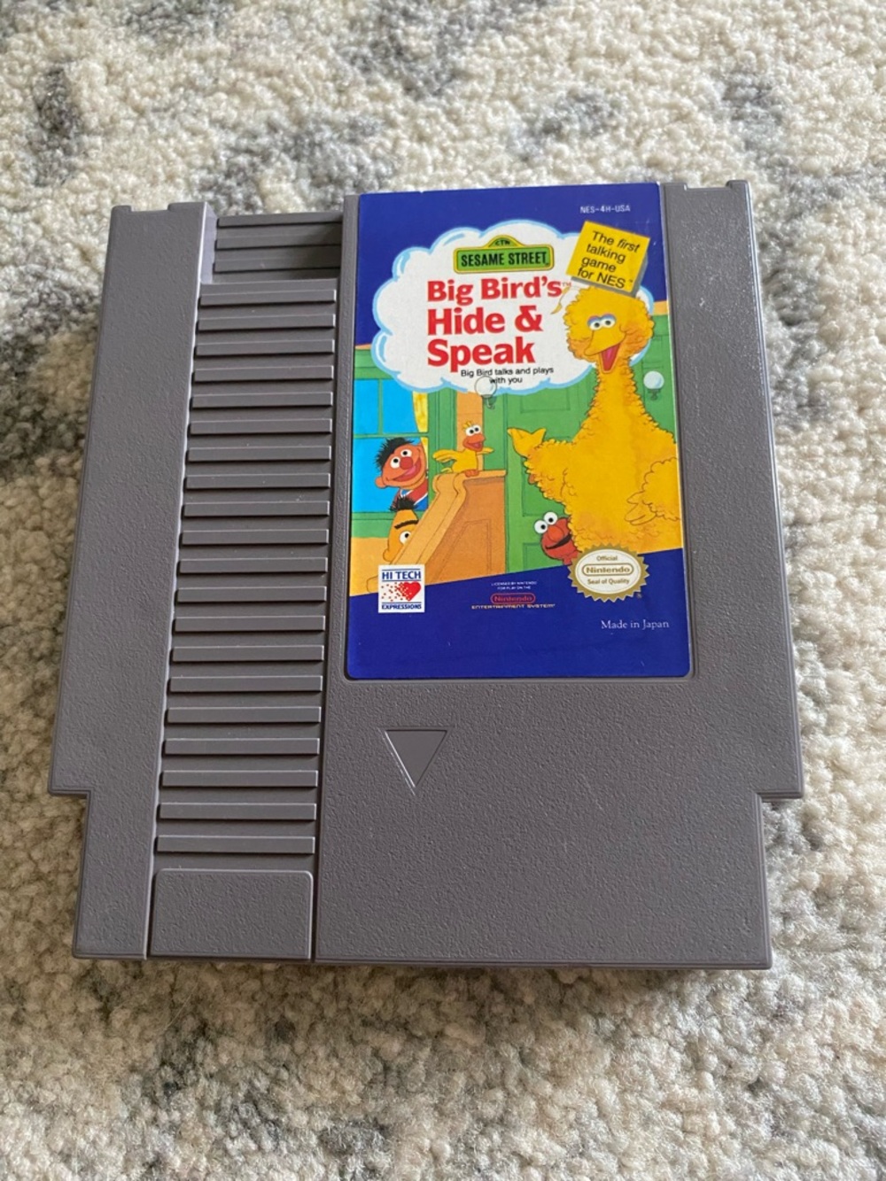 Sesame Street Big Bird's Hide And Speak Nintendo NES Game CLEANED/TESTED WORKING